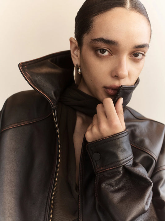 Hektor Cowhide Leather Bomber - Hearth Co