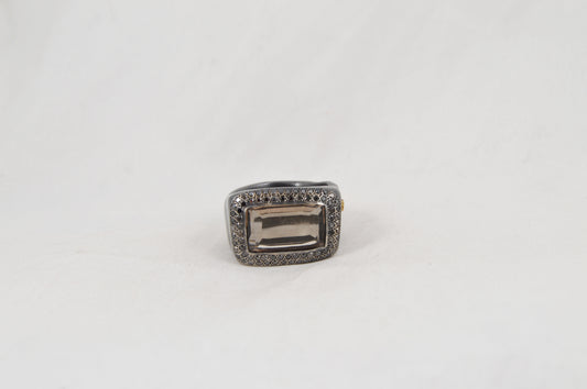 Lussi Ring — Sterling Silver, Black Diamond & Topaz - Hearth Co