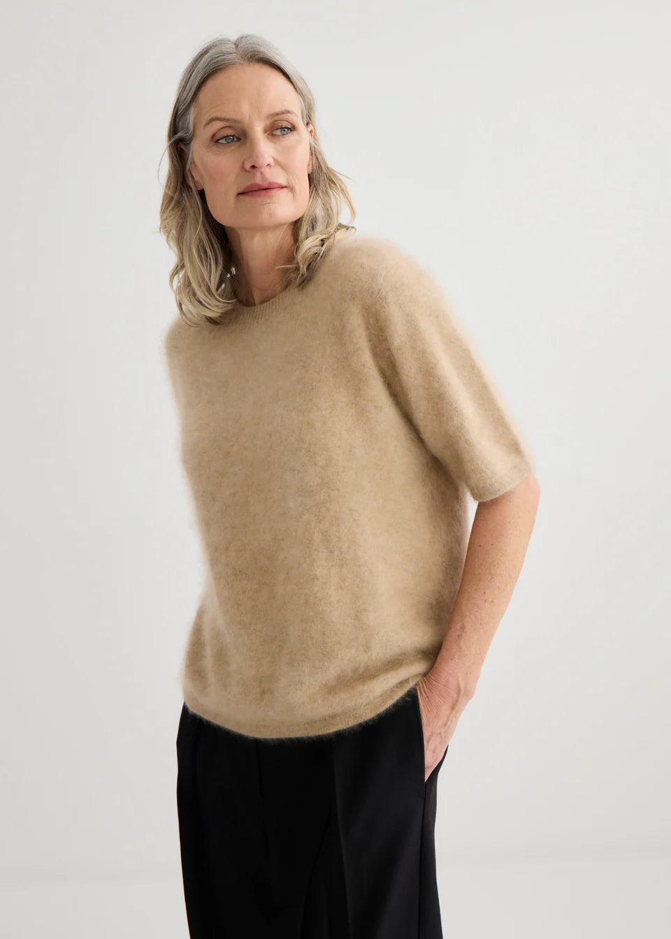 Laing Brushed Cashmere T Shirt - Hearth Co
