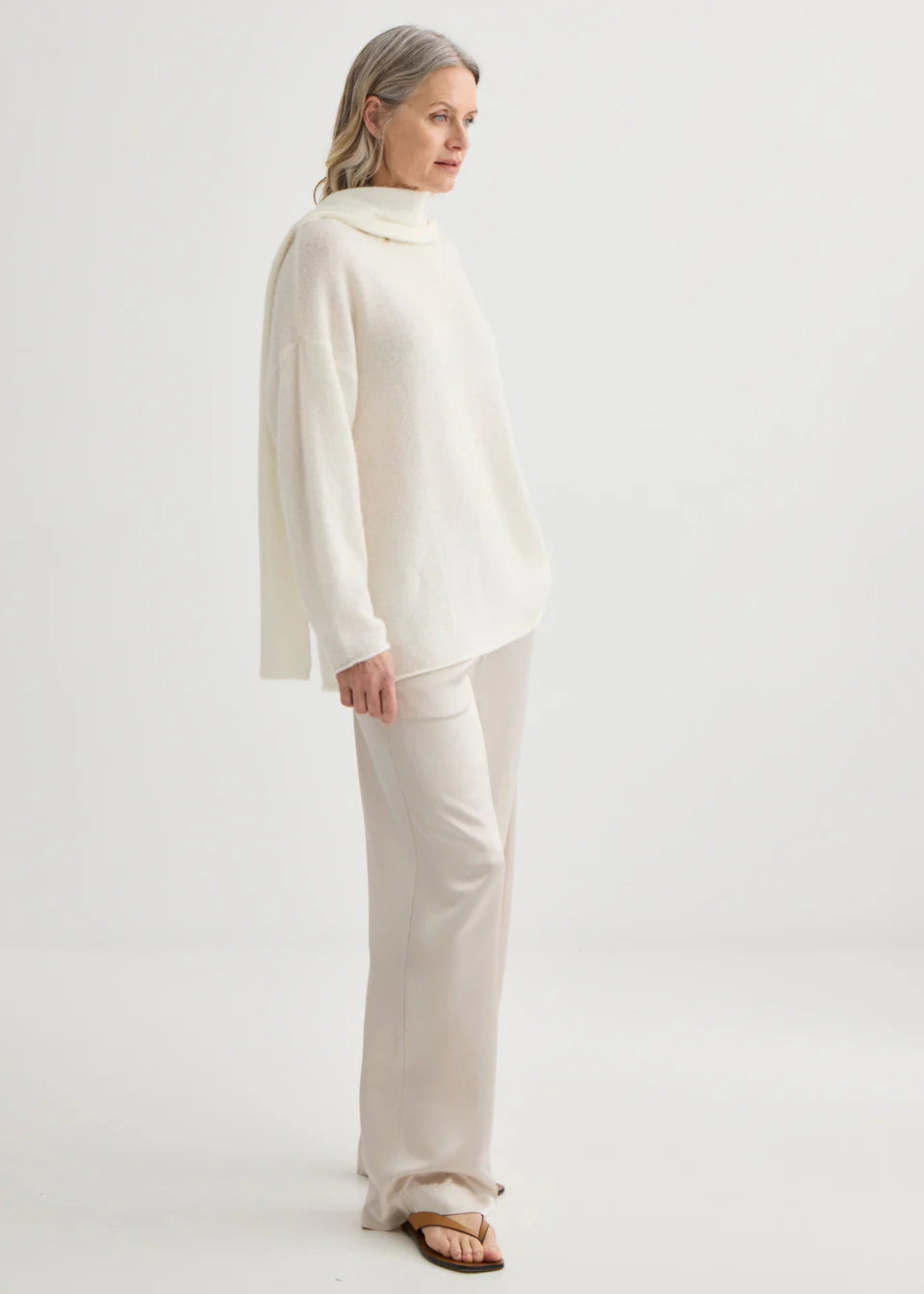 Laing Satin Relaxed Pant - Champagne - Hearth Co
