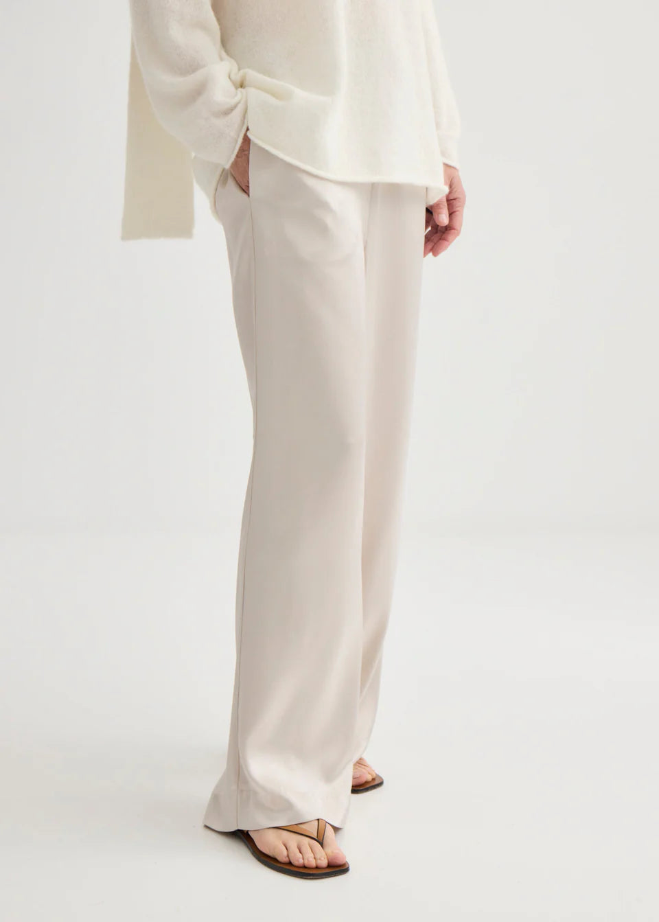 Laing Satin Relaxed Pant - Champagne - Hearth Co