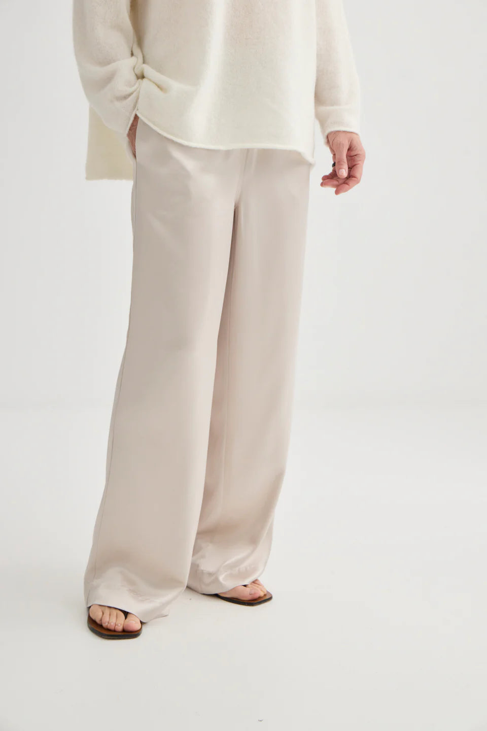 Laing Satin Relaxed Pant - Champagne - Hearth Co