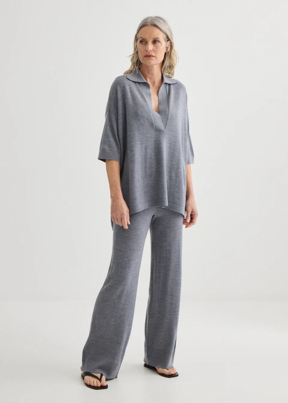 Laing Wide Leg Merino Knit Trousers - Hearth Co