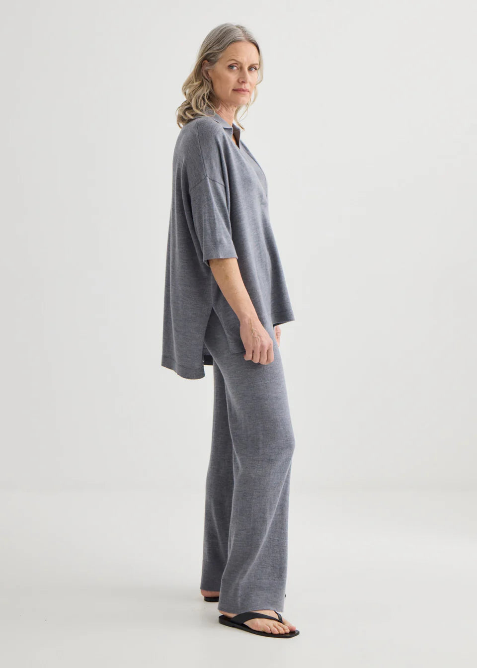 Laing Wide Leg Merino Knit Trousers - Hearth Co