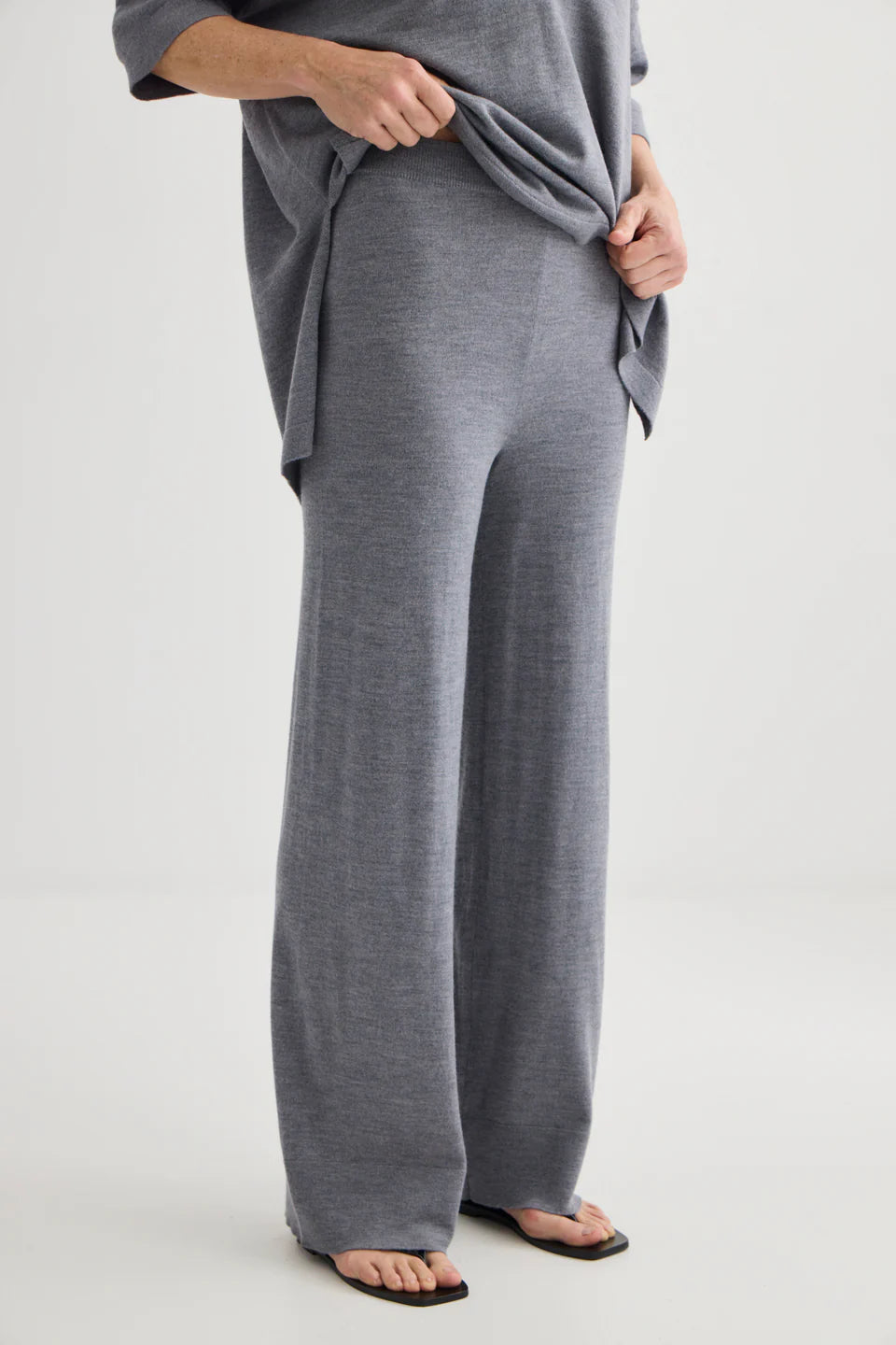 Laing Wide Leg Merino Knit Trousers - Hearth Co