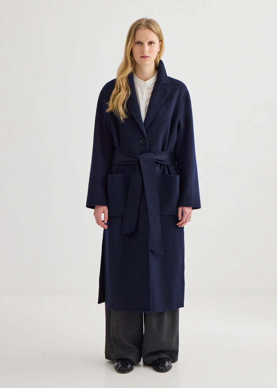 Laing Cashmere Cardi Coat - Ink - Hearth Co