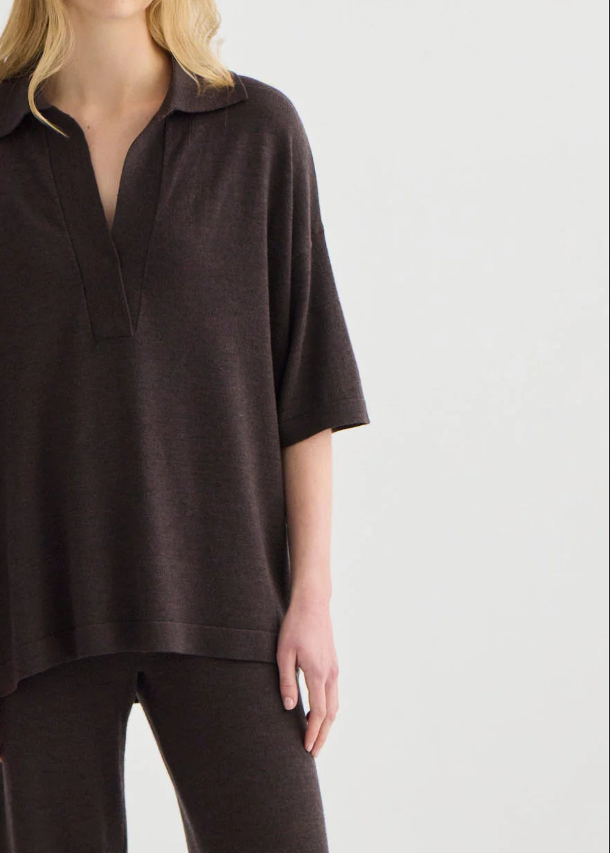 Laing Relaxed Merino Polo - Hearth Co