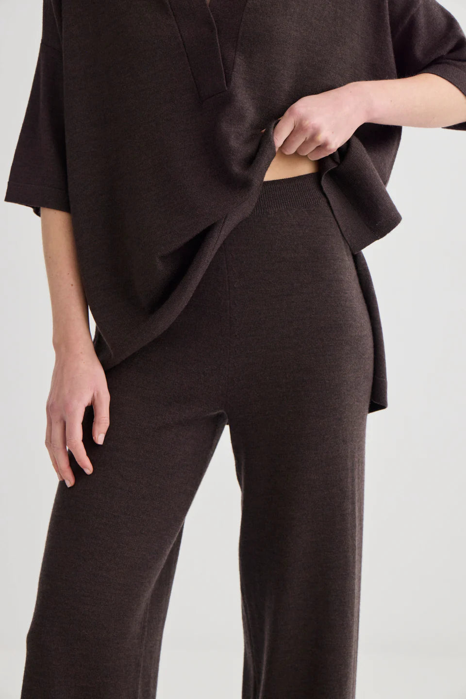 Laing Wide Leg Merino Knit Trousers - Hearth Co