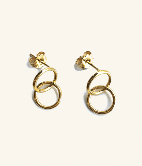 Pigna - Mini Gold Double Hoop Earrings