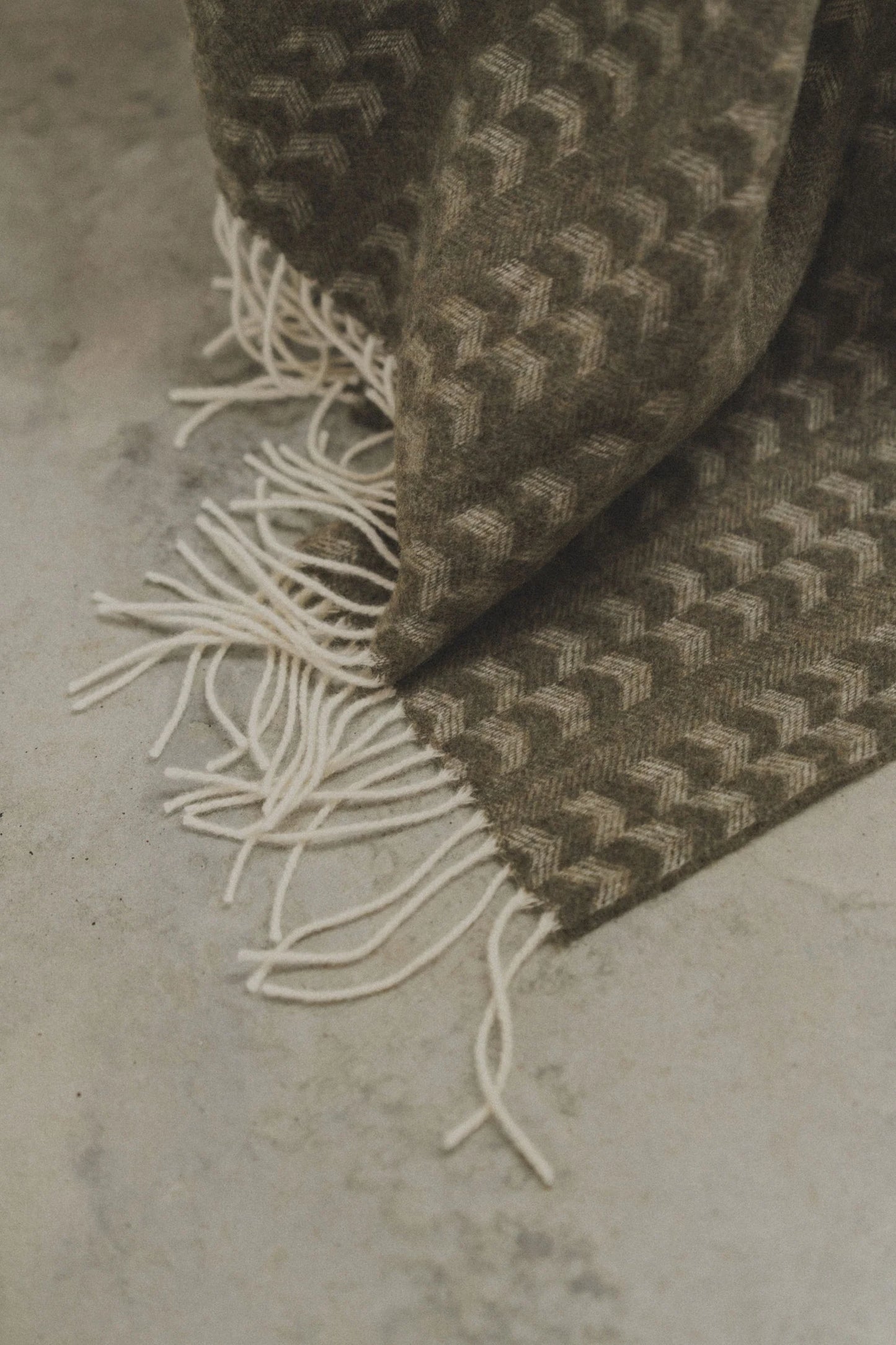 Cashmere Wool Throw | Olive - Hearth Co