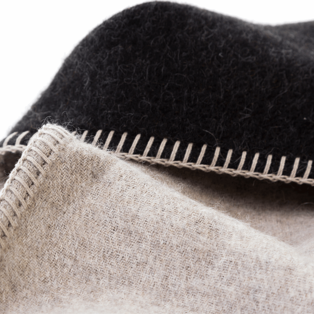 Premium Baby Alpaca Blanket - Rucksack/Black