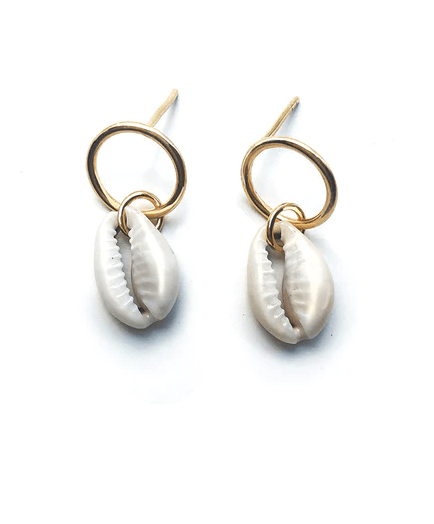 Pigna Natural Cowrie Shell Earrings