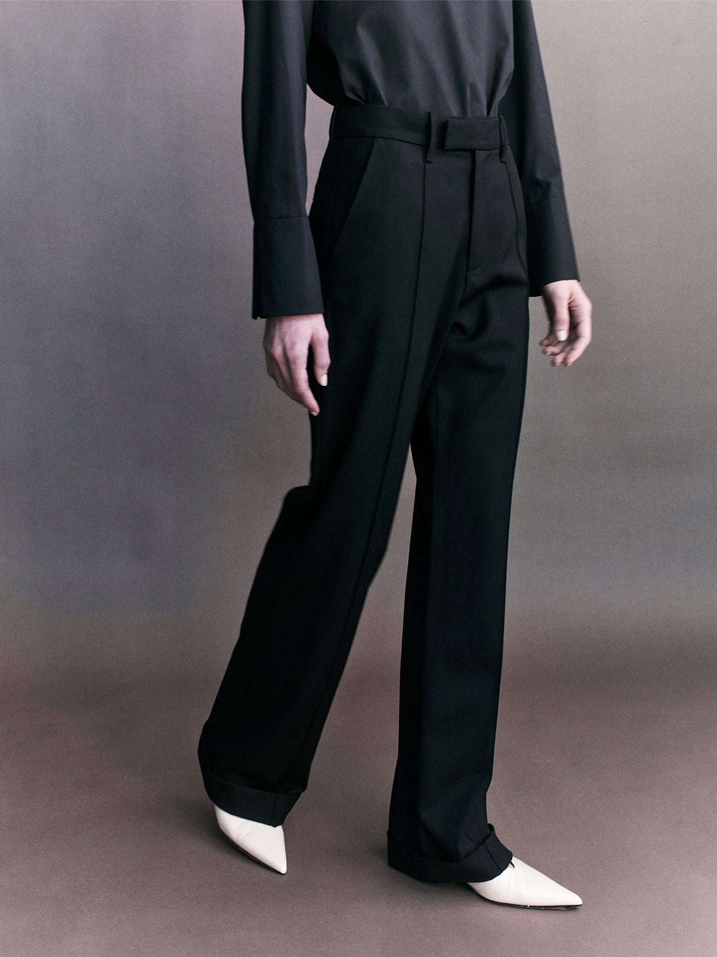 Serge Pinstitch Wool Trouser