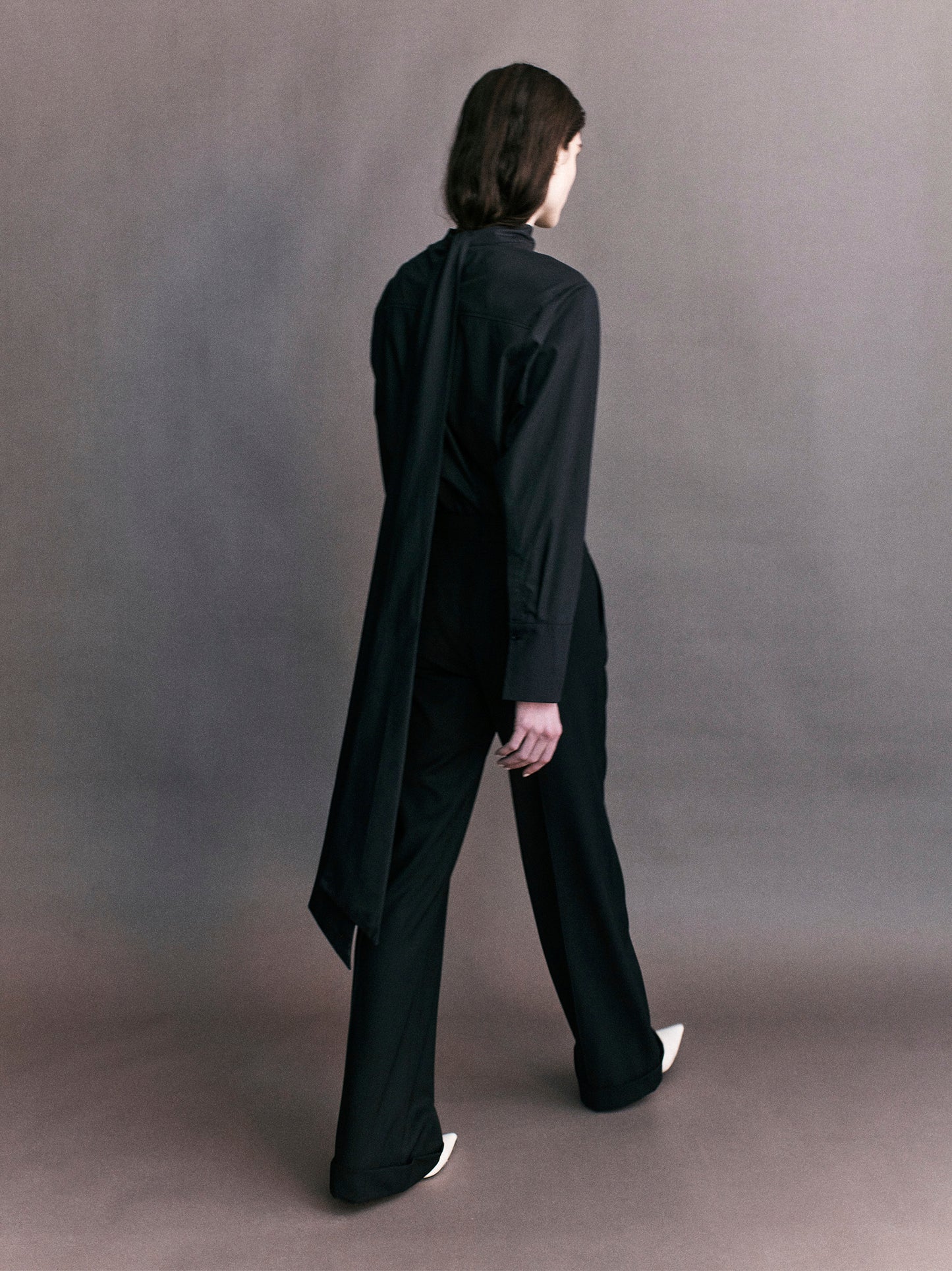 Serge Pinstitch Wool Trouser