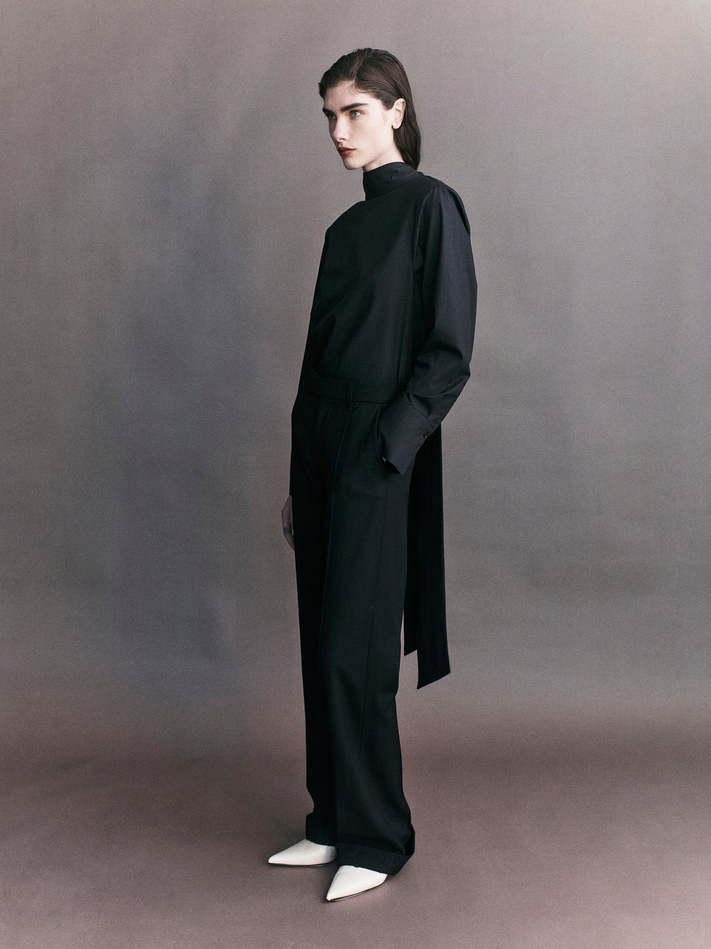 Serge Pinstitch Wool Trouser