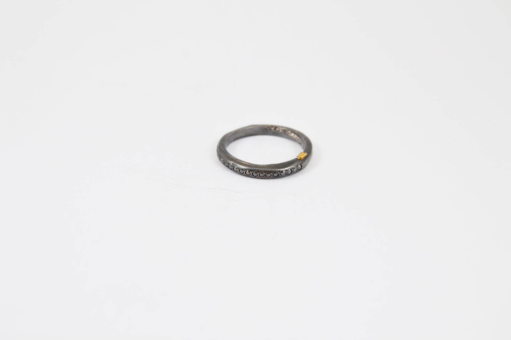 Rosa Maria Simple Ring — Sterling Silver & Black Diamond - Hearth Co