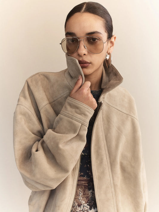 Hektor Lambskin Leather Bomber - Hearth Co