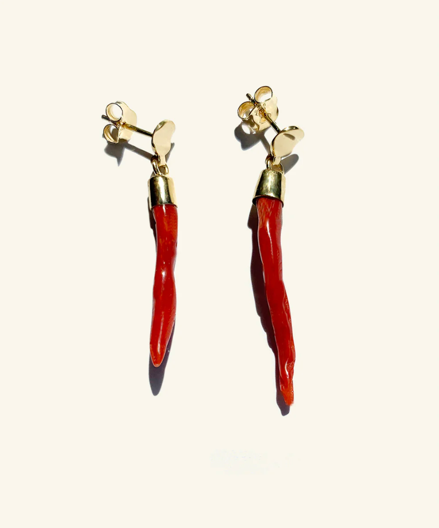 Pigna Venus Coral Horn Earrings