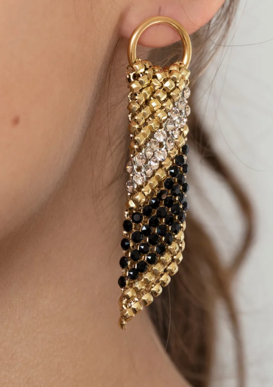 Laura B Sasha Earrings Gold/Black