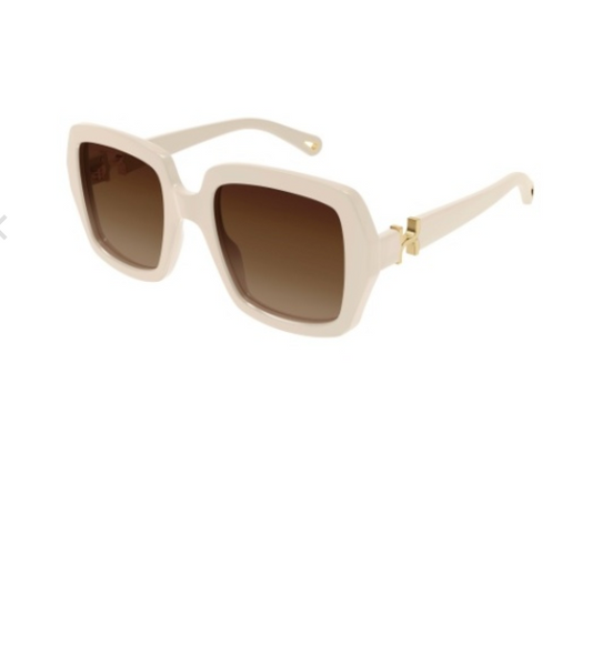 Chloe Sunglasses - Classic Square With Ivory Frame