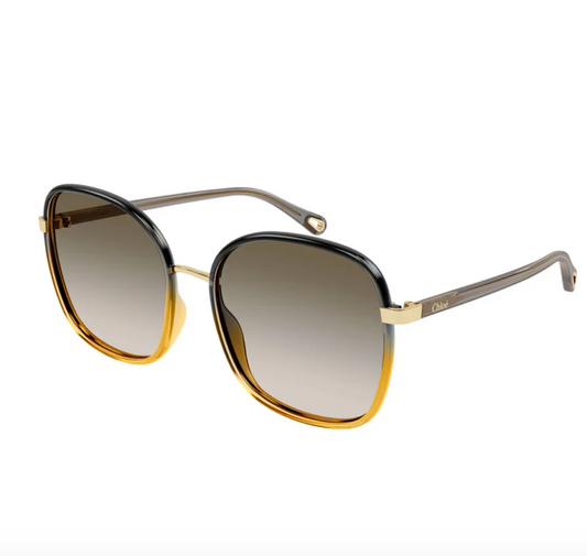 Chloe Sunglasses - Oversize Square Metal Frame