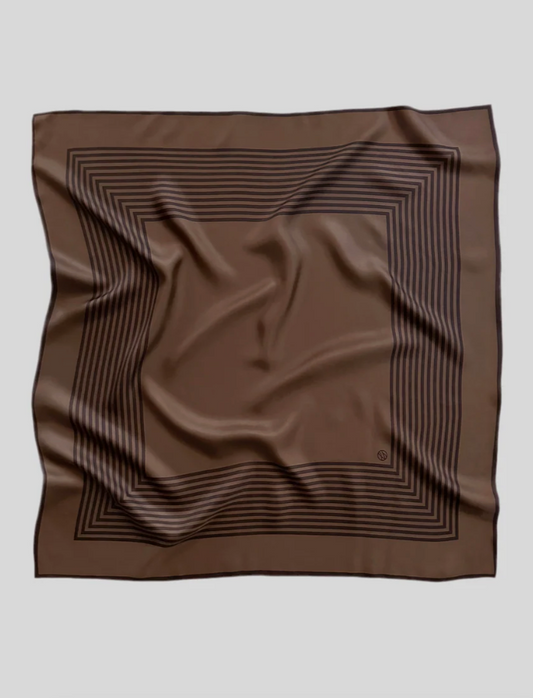 LeScarf Striped Silk Scarf - Brown