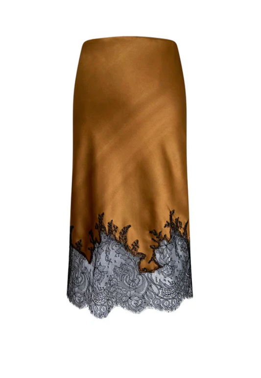 Silk Skirt with Chantilly Lace by Natalie Begg
