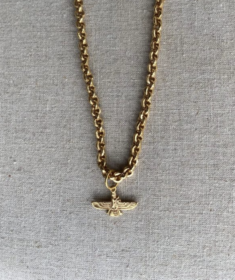 Zaza 24K Belcher Necklace wtih Persian King Pendant