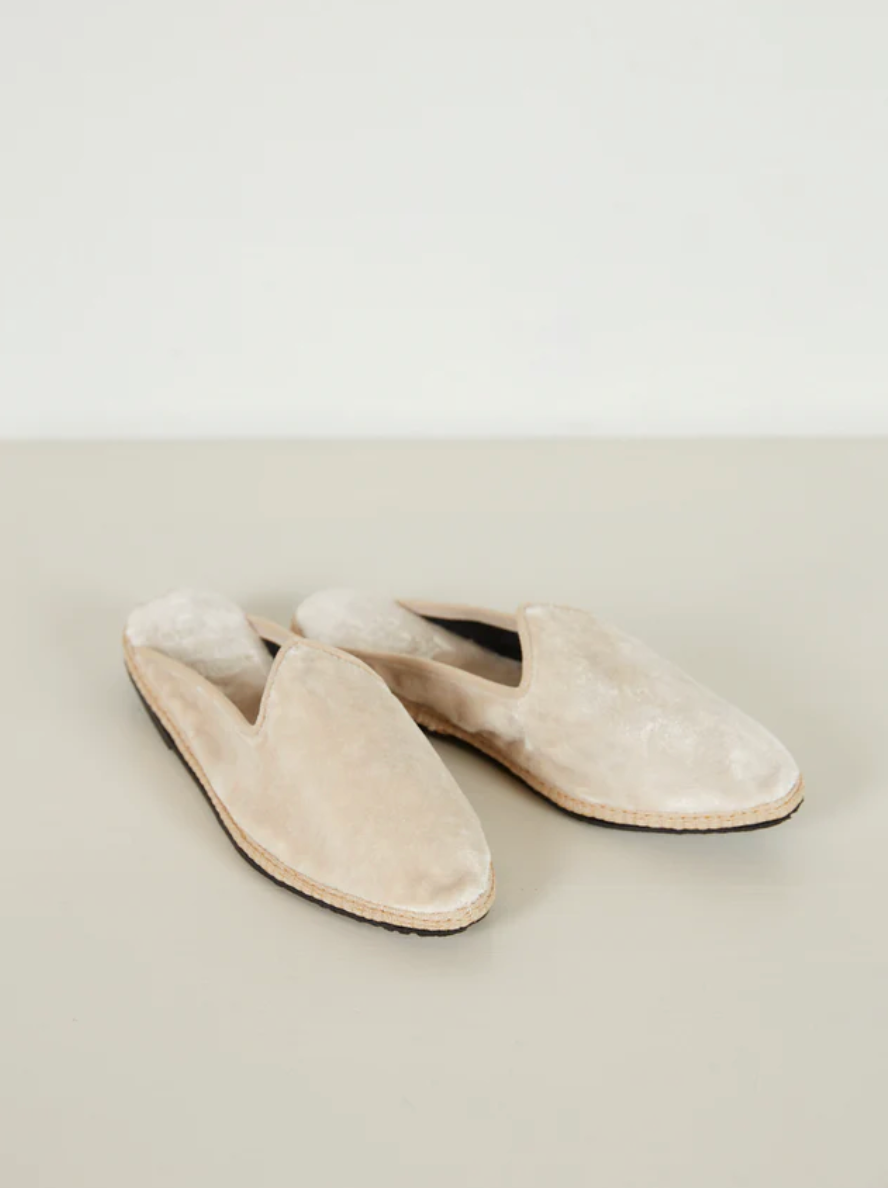 Italian Slipper Co Sunday Shoe - Velluto Panna