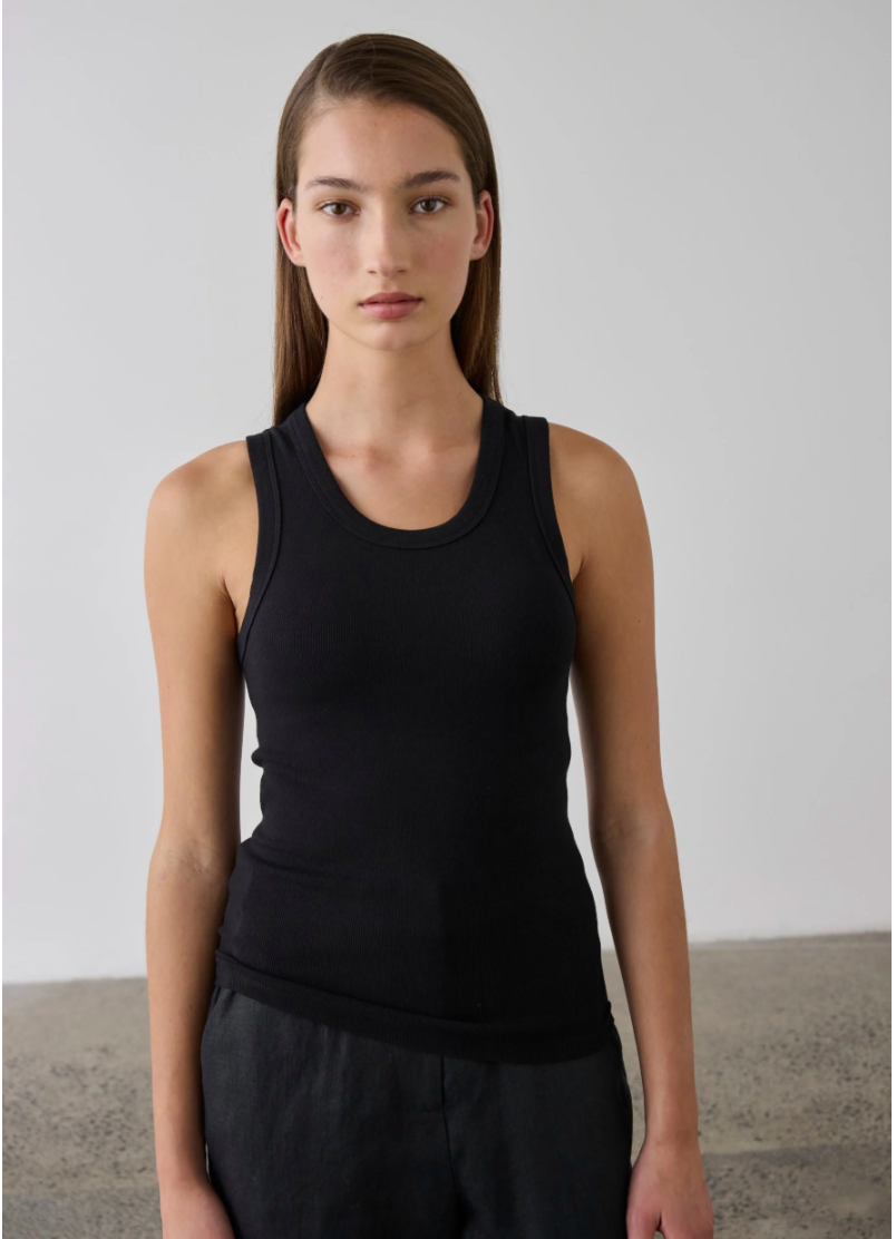 Black Cotton Tank by Laing Home