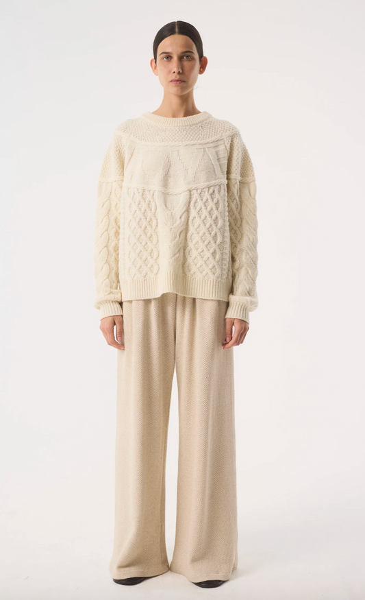 Savane Pleated Track Pant - Sand