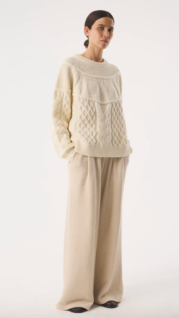 Savane Pleated Track Pant - Sand