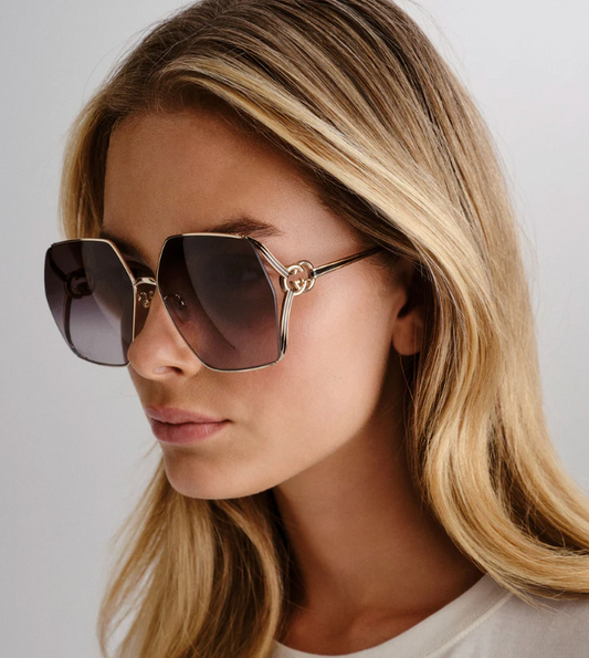 Gucci Sunglasses Vintage Gold Oversized Frame