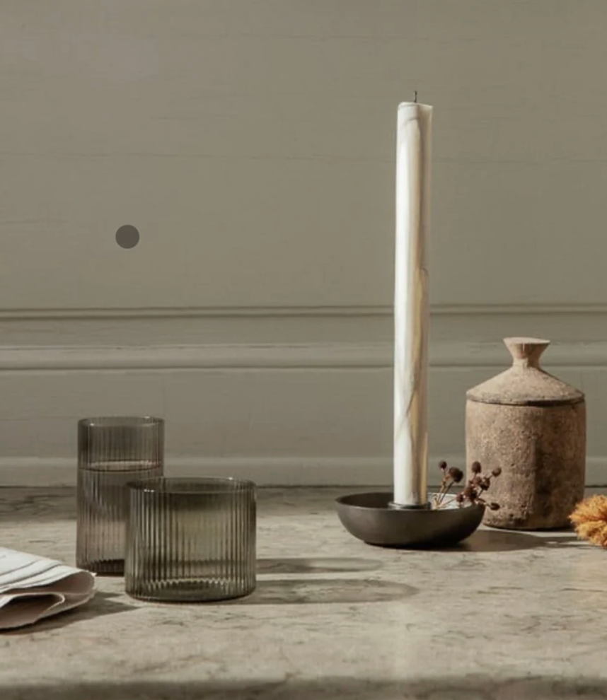 Leilah - Ripple Glass Set - Smoked Grey - Set of 4