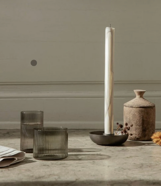 Leilah - Ripple Glass Set - Smoked Grey - Set of 4