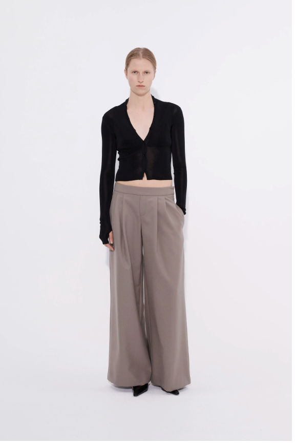 Multibutton Cardi Chiffon - Black