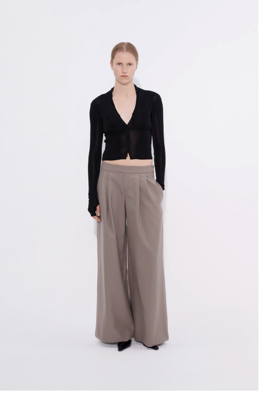 Multibutton Cardi Chiffon - Black