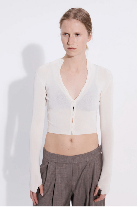 Multibutton Cardi Chiffon - Off White