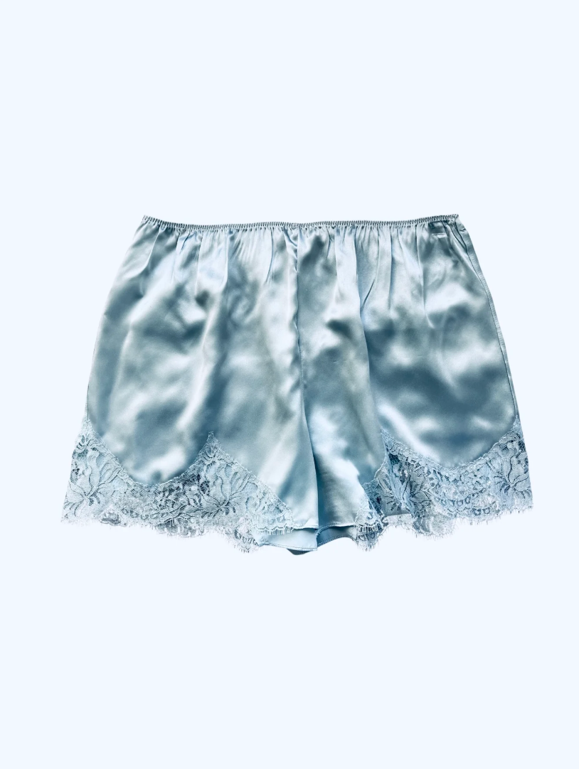 Natalie Begg Silk Short with French Lace Trim