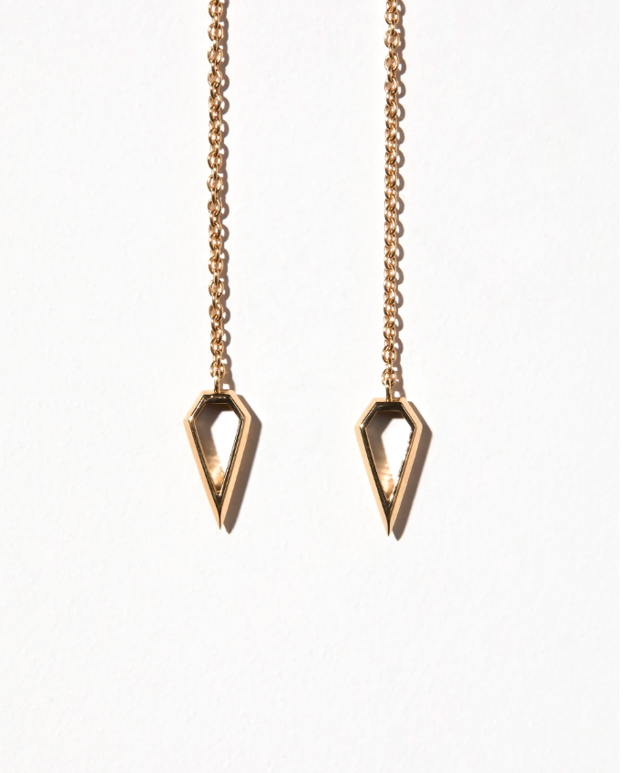 Spear Thread Earrings - Gold