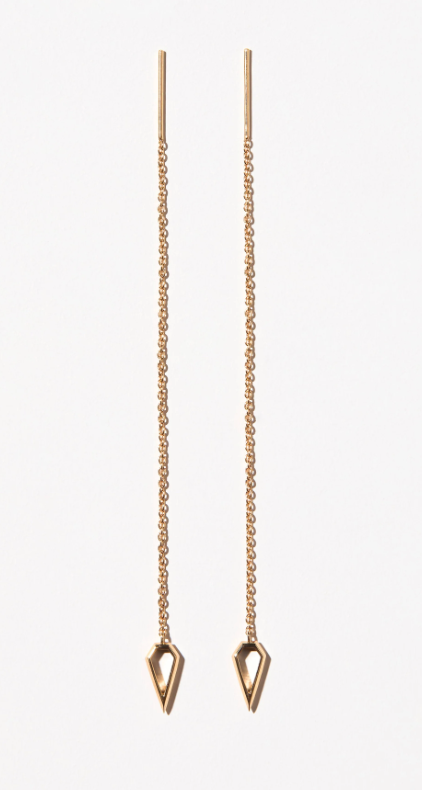 Spear Thread Earrings - Gold