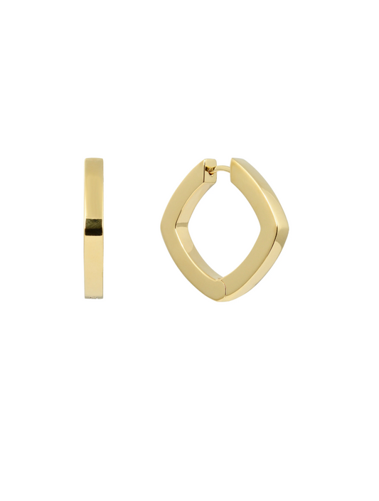 Thick Accent Hoop Earrings - Gold