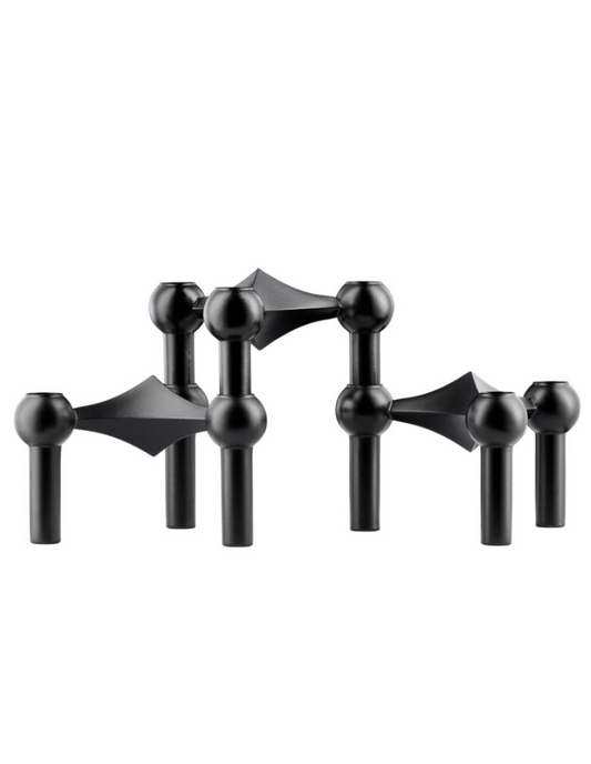 Stoff Nagel - candle holders - black - box of 3