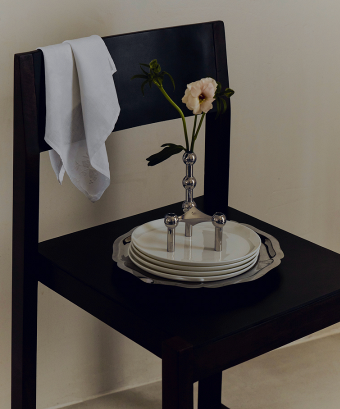 Stoff Nagel candle holder - chrome