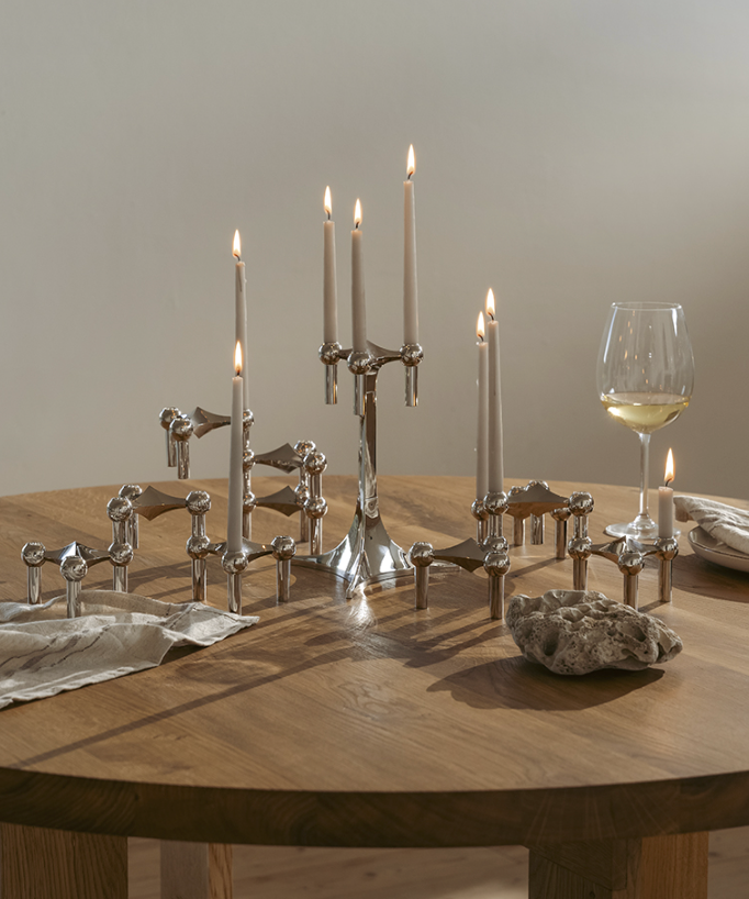 Stoff Nagel candle holder - chrome