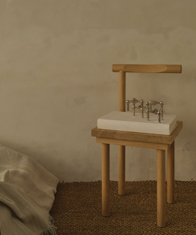 Stoff Nagel candle holder - chrome