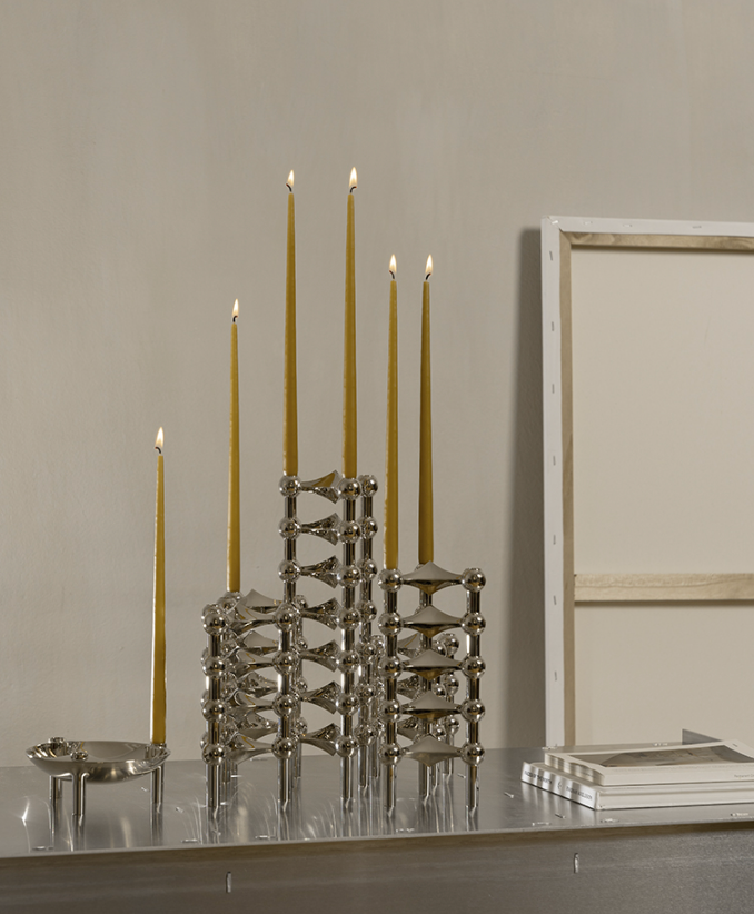 Stoff Nagel candle holder - chrome