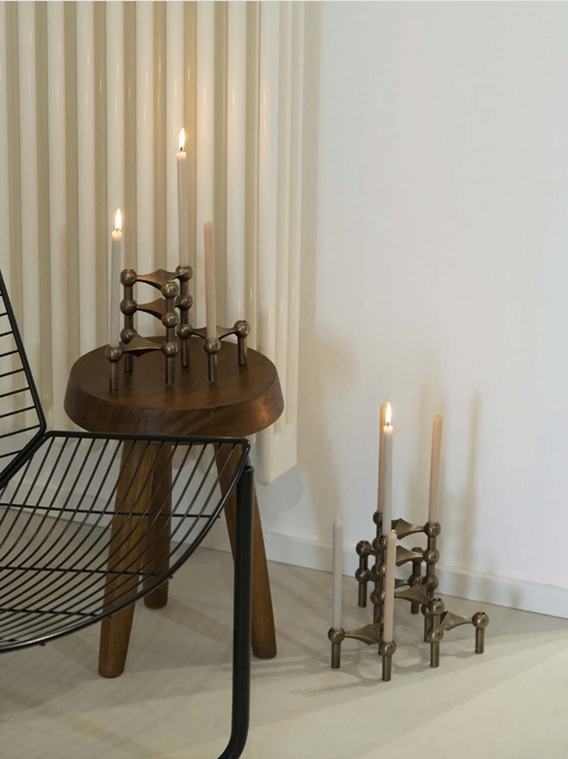 Stoff Nagel candles - set of 8 - cream