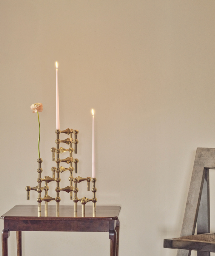 Stoff Nagel candle holder - solid brass - box of 3