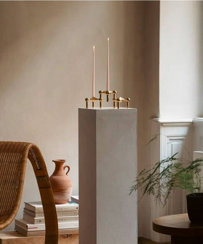 Stoff Nagel candle holder - solid brass - box of 3